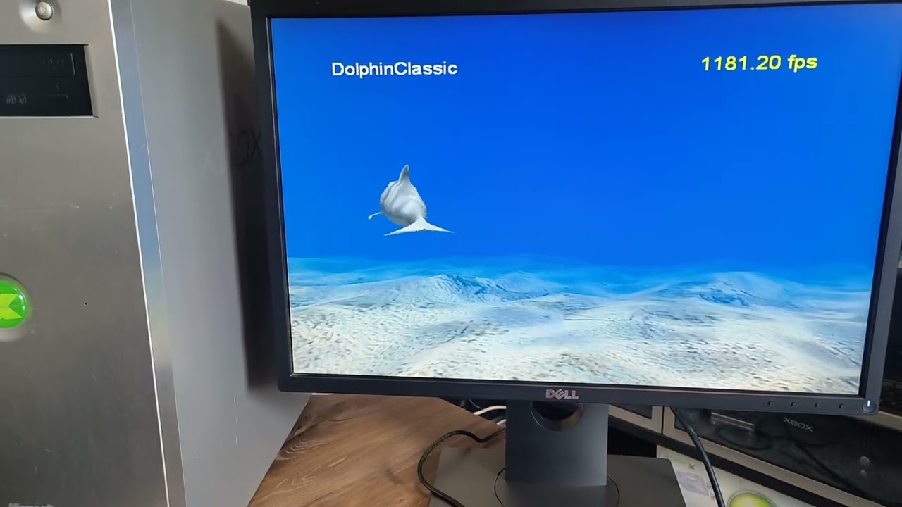 Xbox Alpha I Development Kit Playing the Dolphin Demo